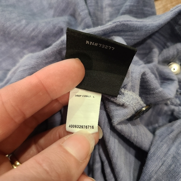 Rock & Republic Polo Mens Large Golf Shirt Short Sleeve Blue Pocket Casual Tee - Picture 6 of 8